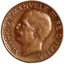 1937 Italia 5 Centesimi Vittorio Emanuele III KM# 59