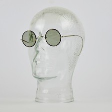 Vintage Sonnenbrille - Federbügel - Gespinstbügel - alte Brille - runde Gläser