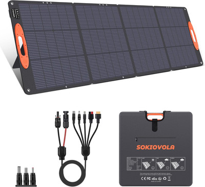 SOKIOVOLA N-Type 16BB 200W Portable Solar Panel for Ef/Jackery/Bluetti/Anker Pow