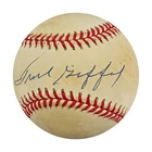 Frank Gifford New York Giants Autographed OAL Baseball JSA COA