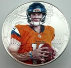 Denver Broncos Bo Nix - American Silver Eagle 1oz .999 Silver Dollar Coin