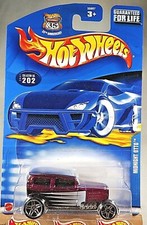 2002 Hot Wheels Mainline/Collector #202 MIDNIGHT OTTO Maroon w/Chrome Pr5 Spokes