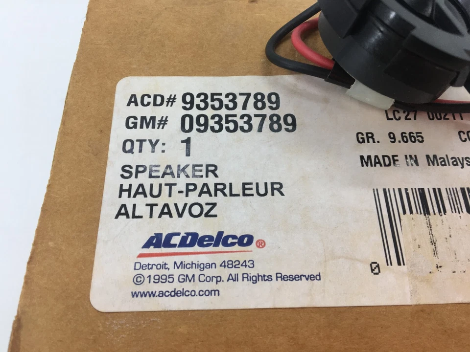 ALTAVOZ PUERTA DELANTERA ALERO 1999-04 GRAND AM 1999-05 GM 09353789 ACDelco 9353789 Foto 3 de 4