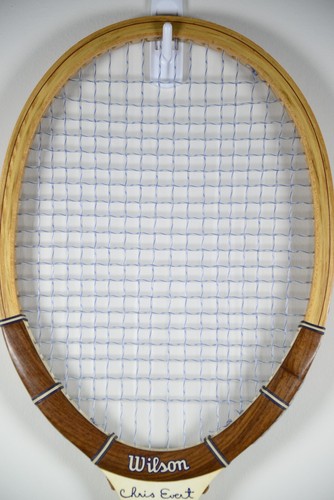 Wilson Chris Evert Autograph 4 3/8 Light Wood Tennis Racket with Cover and Brace - Picture 8 of 16