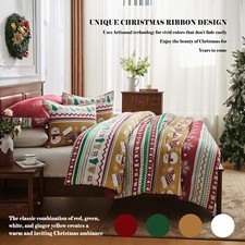 Christmas Queen Comforter Set - 4 Piece Christmas Fluffy Bedding Set