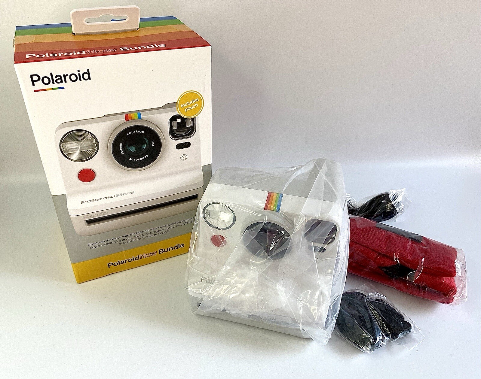 Polaroid White Instant Camera with Color Film Bundle - New & Sealed - $165 Value-image
