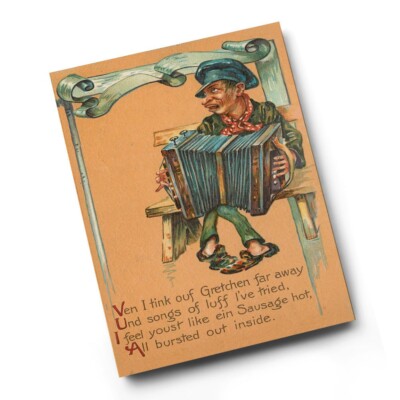 A4 DRUCK - Vintage Valentinstag - Ven I Tink Ouf Gretchen Far Away