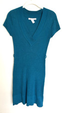 Love By Design Size L Teal Short Sleeve Sweater Dress Helli R. Severance Style