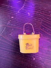 Vintage yellow Rain Bonnet In Mini Plastic Case W/ Flower 1950s NOS