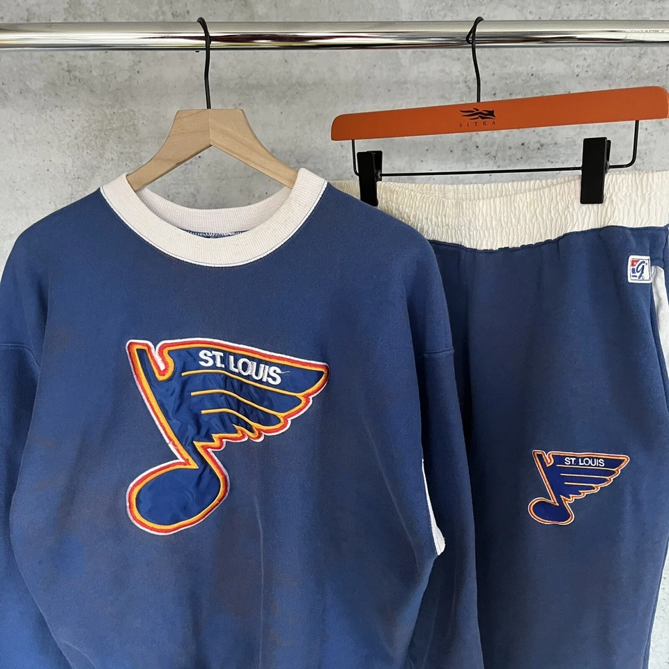 Vintage St. Louis Blues Sweatsuit Set 90s The Game Rare - Image 2 of 4