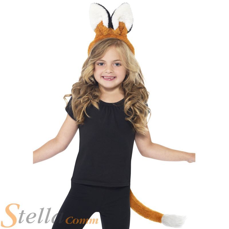 Kids Fox Animal Fancy Dress Costume Kit Headband + Tail Book Week Child Set