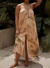 Anthropologie Tropical Print Oversized Flowy Dress Size S Vacay Resort Wear