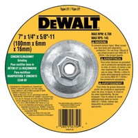 Dewalt Masonry Grinding Wheel 1/4 Thck, 11 Arbor, 7 Dia Concrete on sale Dewalt Masonry Grinding Wheel 1/4 Thck, 11 Arbor, 7 Dia Concrete on sale