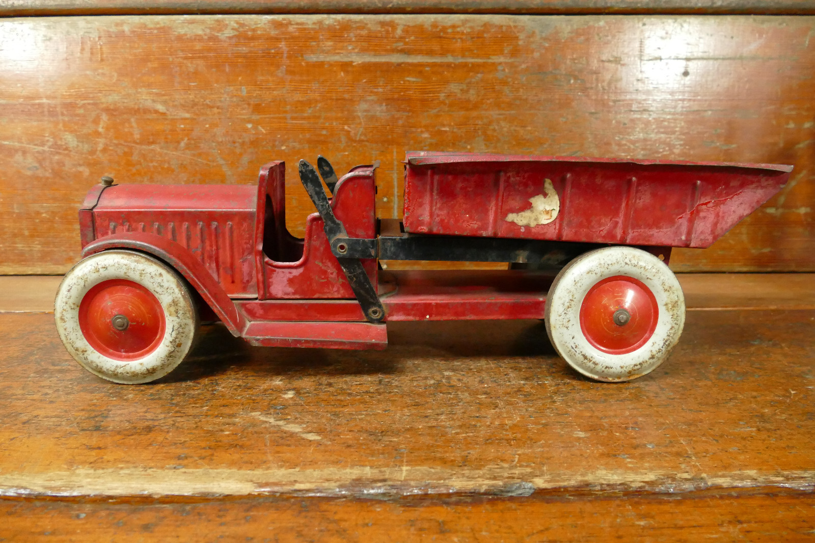 Vintage Antique 1920s Structo Pressed Steel Red Dump Truck Early ...