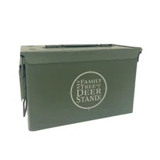 Laser Engraved 50 Cal Grade 1 "MY FAMILY TREE HAS A DEER STAND IN IT" Ammo Can