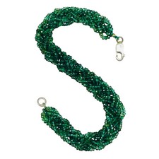 7.5" Natural Zambian Emerald Bracelet Untreated Faceted Beads 925 Silver Clasp