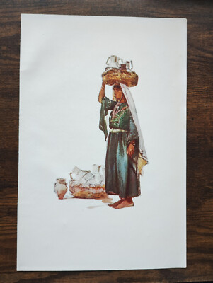 Studie eines syrischen Bauern mit Milchgefäßen - antiker Druck - 1912