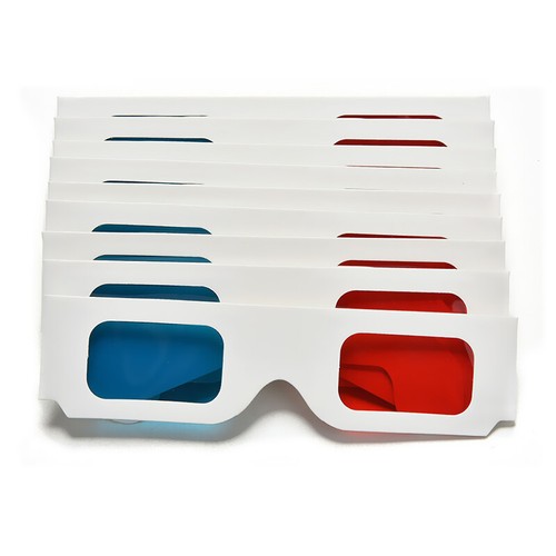 1/5/10PCS Universal Anaglyph Cardboard Paper Red Blue US 3D Cyan Glasses NEWS - Photo 12/14