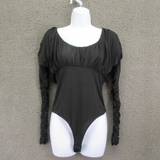 Elodie Women  s Black Long Sleeve Bodysuit Size Medium 4455
