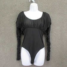 Elodie Women’s Black Long Sleeve Bodysuit Size Medium #4455