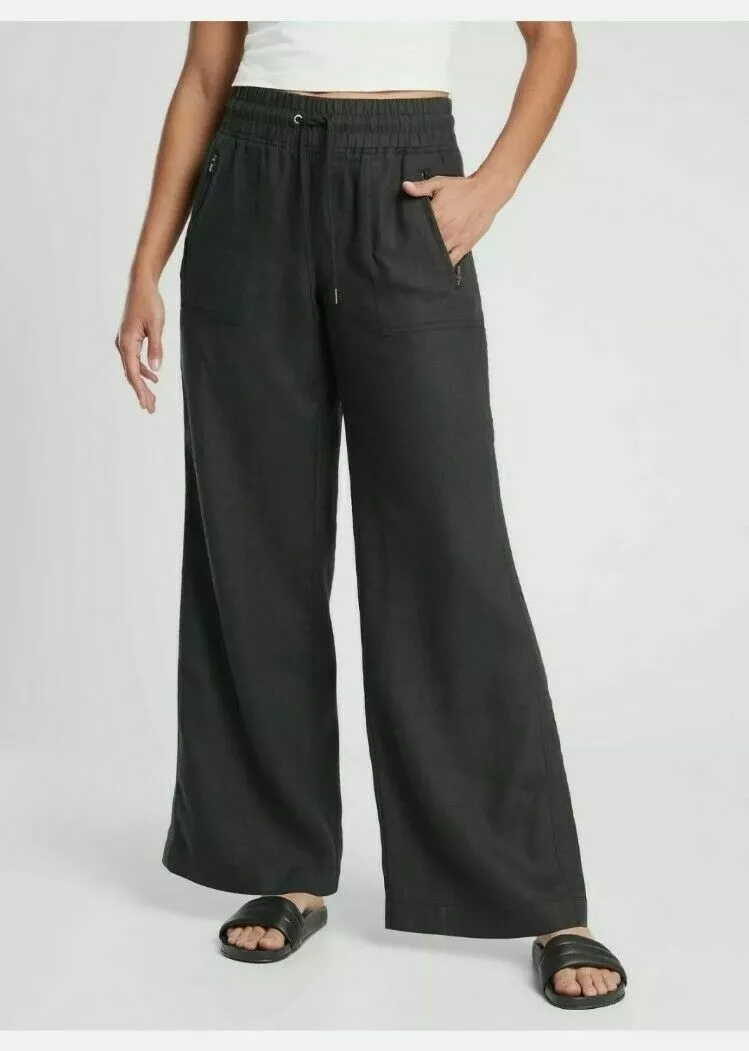 Athleta Cabo Linen Wide Leg Pant-Black-Size 26-NWT