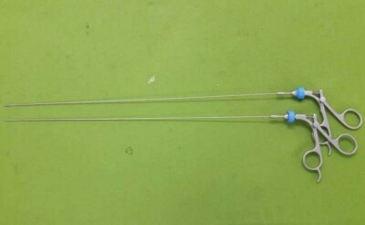 2pc Laparoskopische Biopsie Alligator Und Schneider Drehbar Zange 5fr Semi Starr