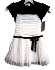 Amy's Closet Classic Elegance Girl's Size 5 Party Dress Ivory/Black New/Tags