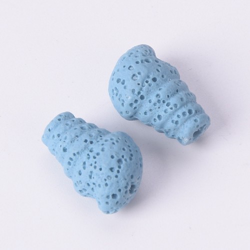 10pcs Natural Volcano Lava Stone 18x13mm Oncomelania Shape Loose Crafts Beads - Picture 9 of 17