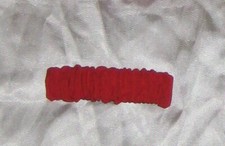 Vintage 80's Red Grossgrain Ribbon Gathered Hair Barrette Clip