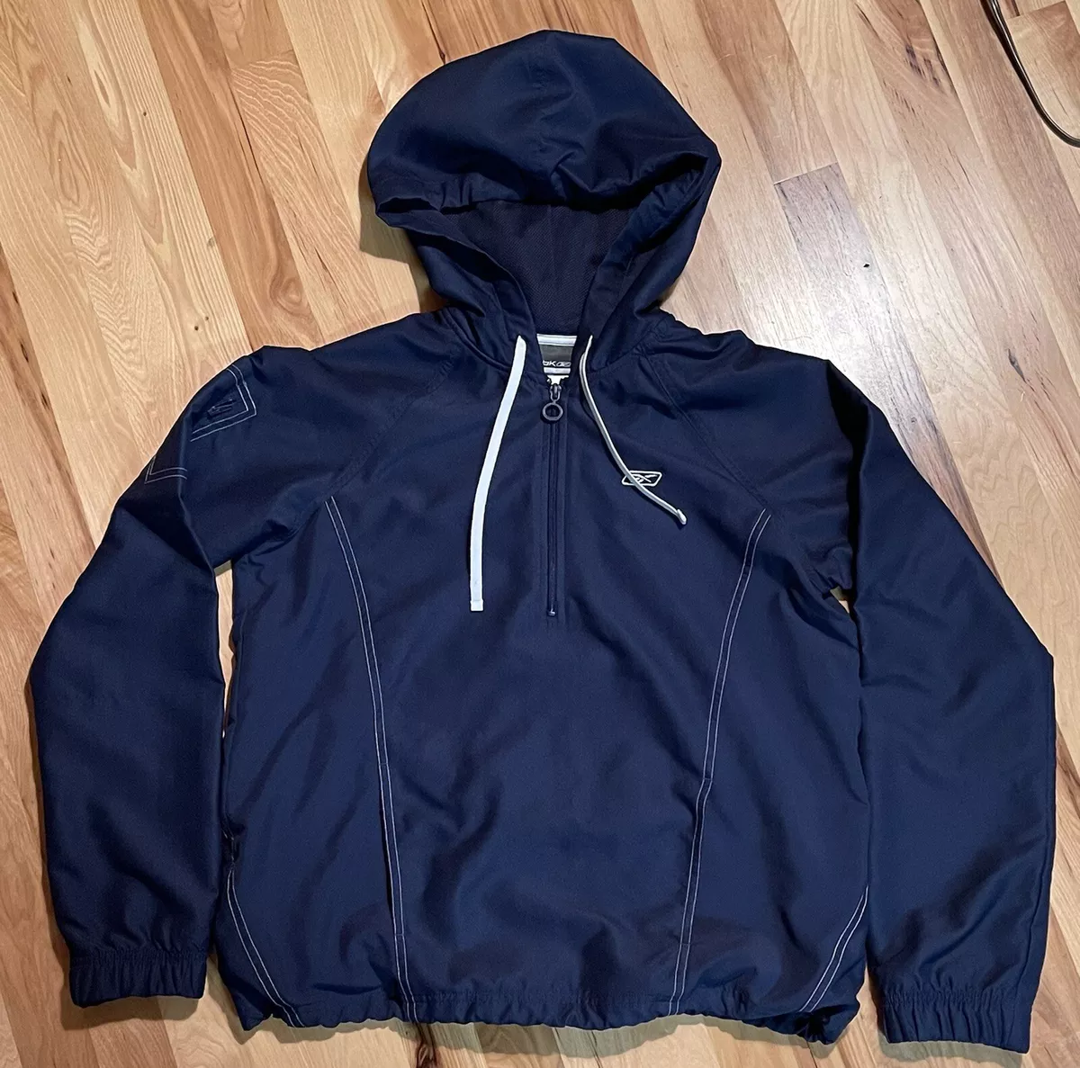 Reebok Pullover Half Zip Hooded Windbreaker Jacket Women s Medium