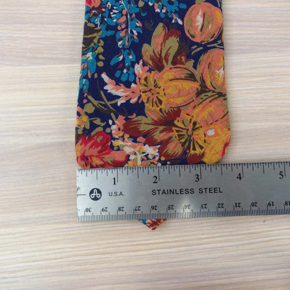 Corbata de cuello para hombre azul floral natural lana botánica diseñador TANGO Max Raab EE. UU. Foto 4 de 4