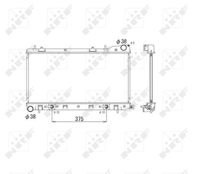 NRF 53596 Radiator, engine cooling for SUBARU