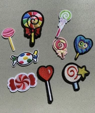 Iron-On Lollipop & Hard Candy Appliqué Patches – Set of 9 Colorful Designs