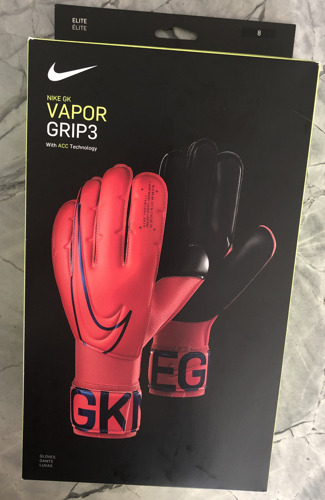 Nike Goalkeeper Gk Gloves Vapor Grip 3 Size 8 Goalie With Bag Adult For Sale Online Ebay