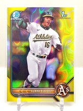 2022 Bowman Chrome 1st Clark Elliott Yellow Lava Refractor 51/75 A's ROOKIE RC