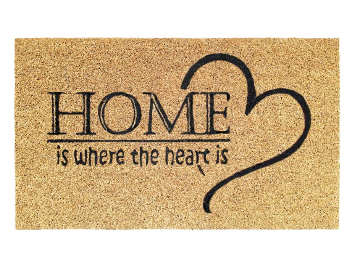 Relaxdays Zerbino in Fibra di Cocco, Home Sweet Home, per Interni ed Esterni, 40x60 cm, Retro Antiscivolo, Beige/Marrone | Leroy Merlin