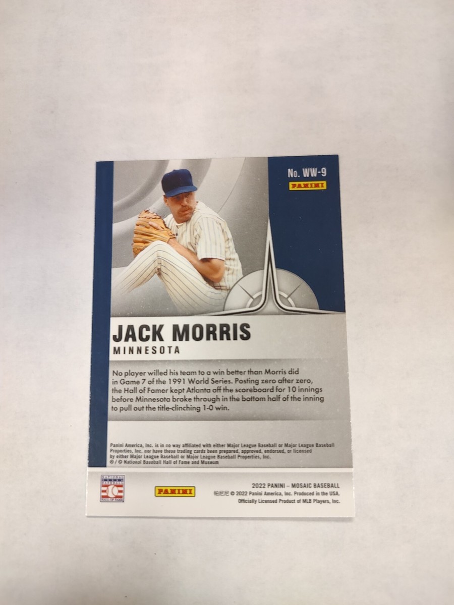 2022 Panini Mosaic Will To Win Jack Morris #WW9 Minnesota Twins
