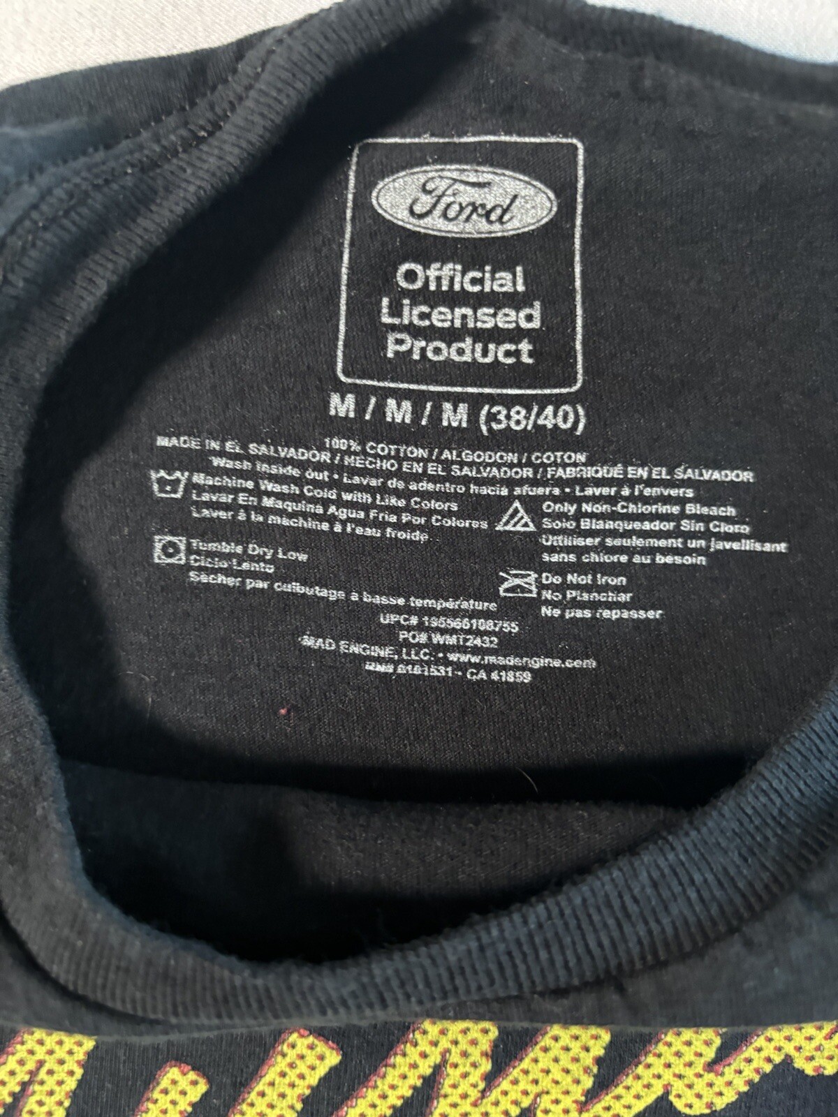 PONY T shirt uomo Ford Mustang prodotto ufficiale con licenza nera grafica taglia XL