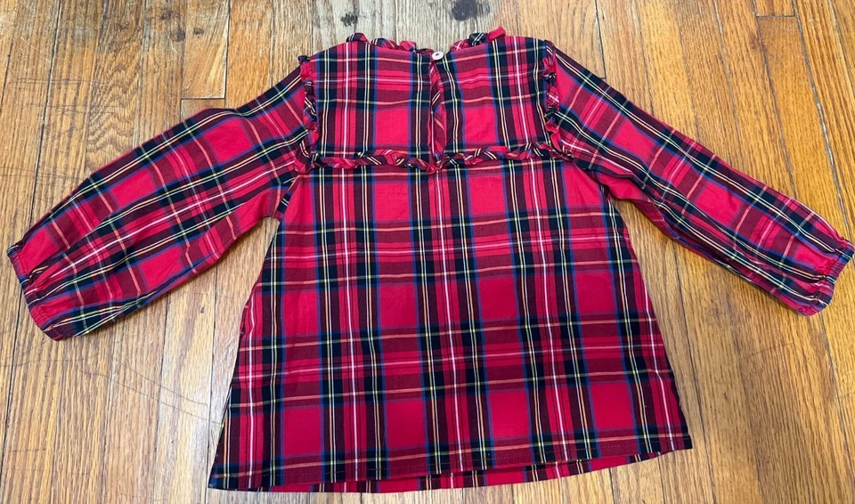 Девочки Crewcuts J Crew красный клетку тартан праздник Рождество размер 3 - Изображение 4 из 4
