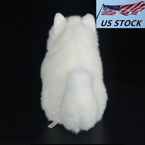 Dog Samoyed Plush Doll Stuffed Super Soft Simulation Animal Sitting Height 11'' - Picture 6 of 6