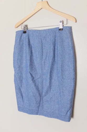 Banana Republic Blue Flannel Italian Fabric Wool Skirt UK 4 US 0 BNWT - Picture 4 of 11
