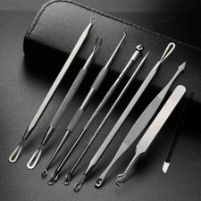 9 Pcs Blackhead Remover Pimple Popper Tool Kit Professional Comedone Extractor