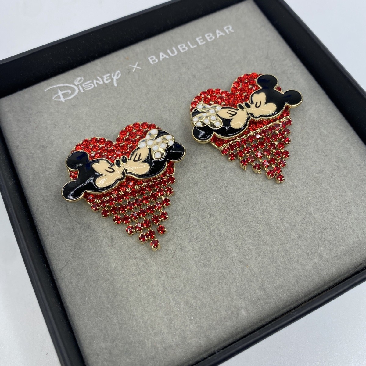 BaubleBar X Disney Valentine\'s Day Minnie & Mickey Kissing Stud Earrings PHOTOS: New Valentine main image 4