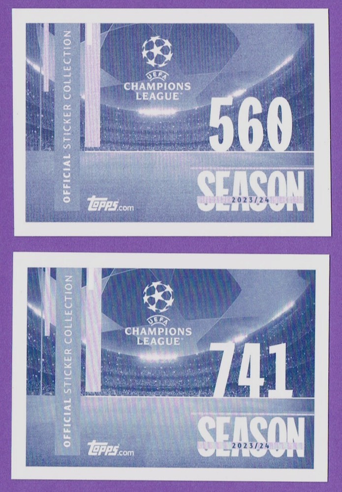 Topps UEFA Champions League 2023-24 Sticker Album 560-741 Cards  