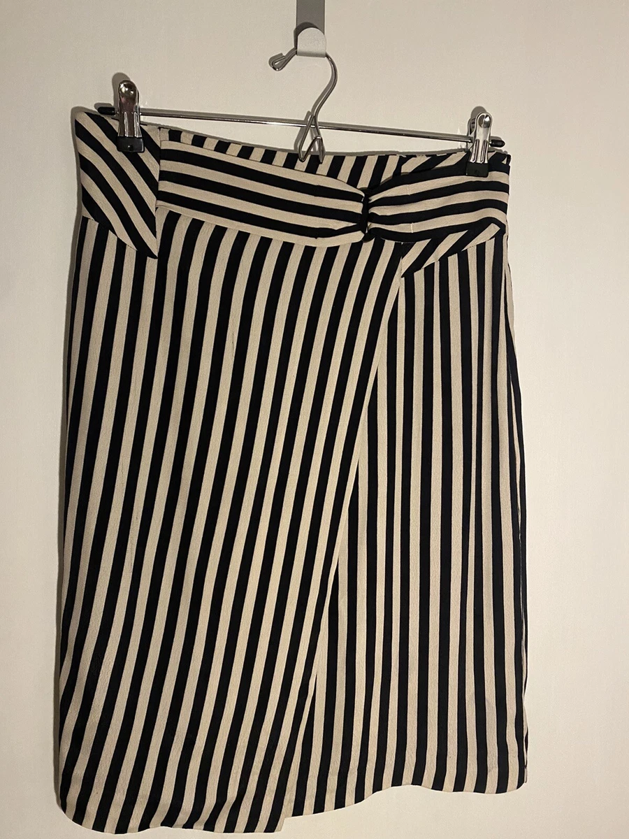 Zara black and cheap white striped skirt