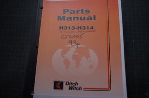 DITCH WITCH H313 H314 DIGGING ATTACHMENTS Parts Manual book catalog