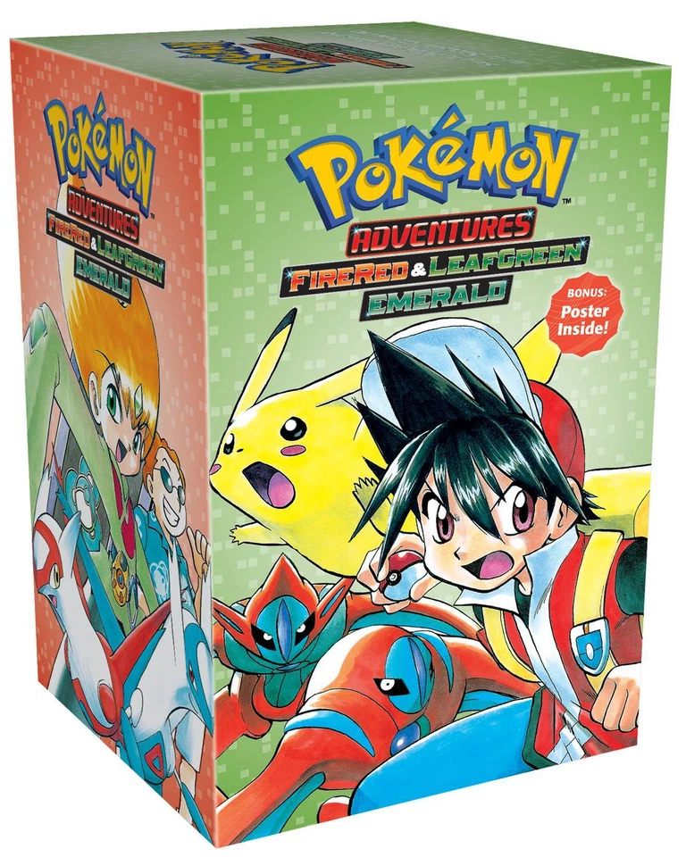 Pokemon Adventures Graphic Novel Box Set Fire Red Leaf Green Emerald Manga