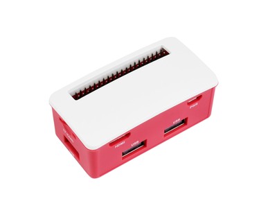 WaveShare USB HUB BOX für Raspberry Pi Zero Serie, 4-Port, ABS-Gehäuse, Rot/Weiß