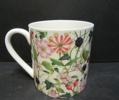 R A LAWRENCE Extra Large Fine Bone China One 1 Pint Pot Mug Rik's Hedgerow Chintz