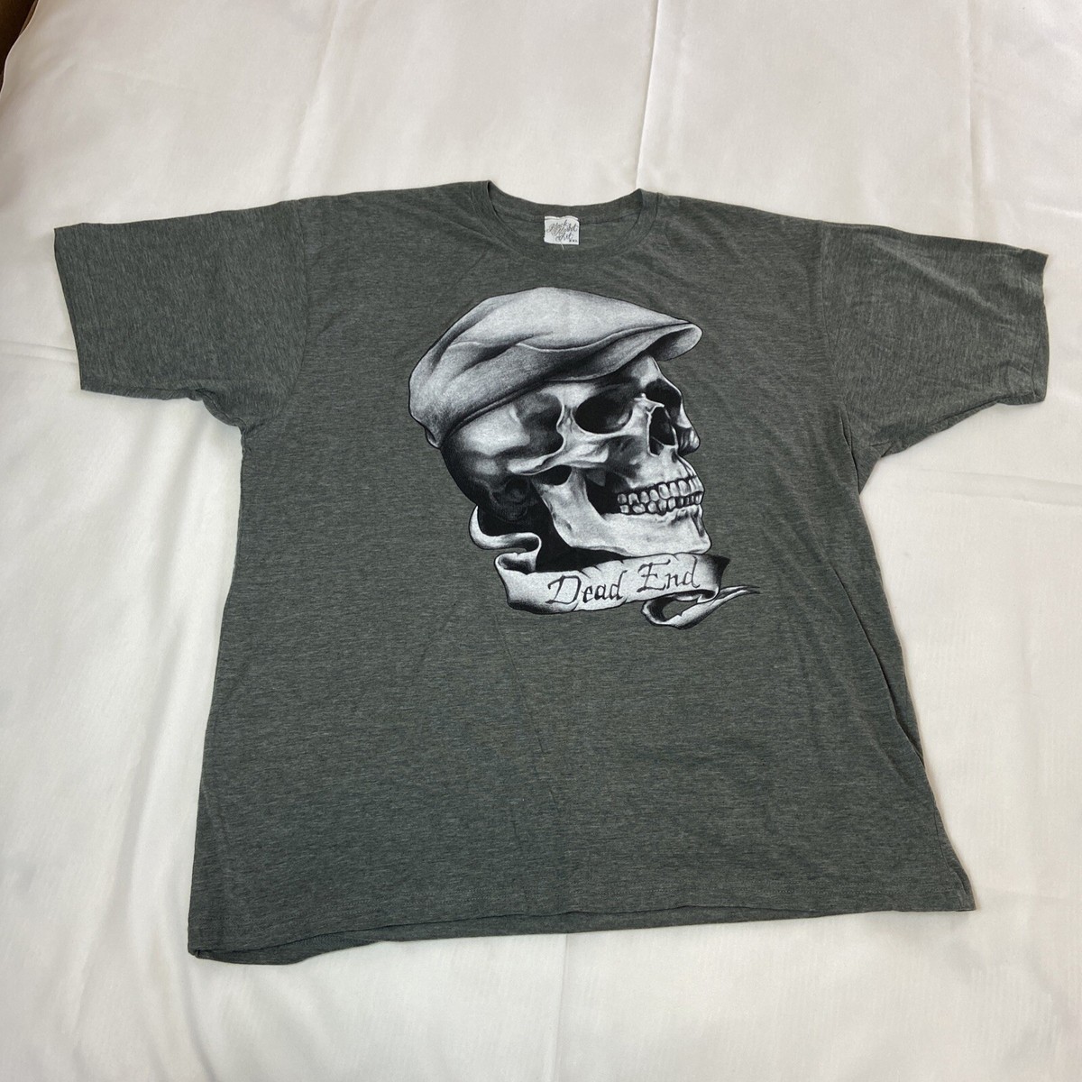 Skull Dead End T-Shirt 2XL Skeleton Tattoo Driver Flat Ivy